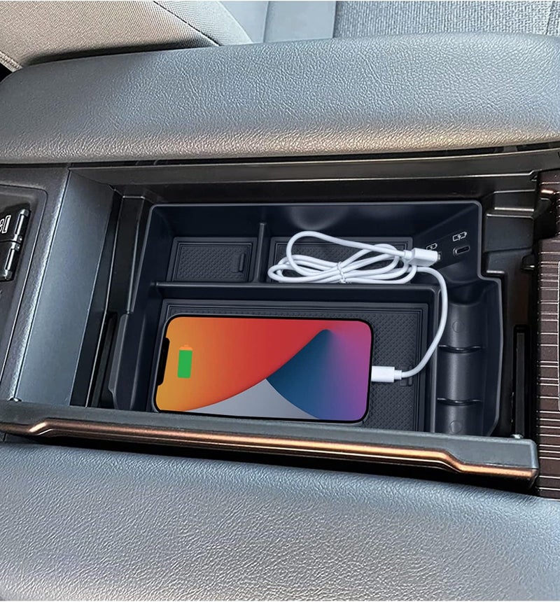 TOPINSTALL Center Console Organizer Compatible with 2021-2026 Toyota Sienna Accessories, Armrest Box Secondary Storage Tray Coin Container ABS Plastic-Black - Image 2